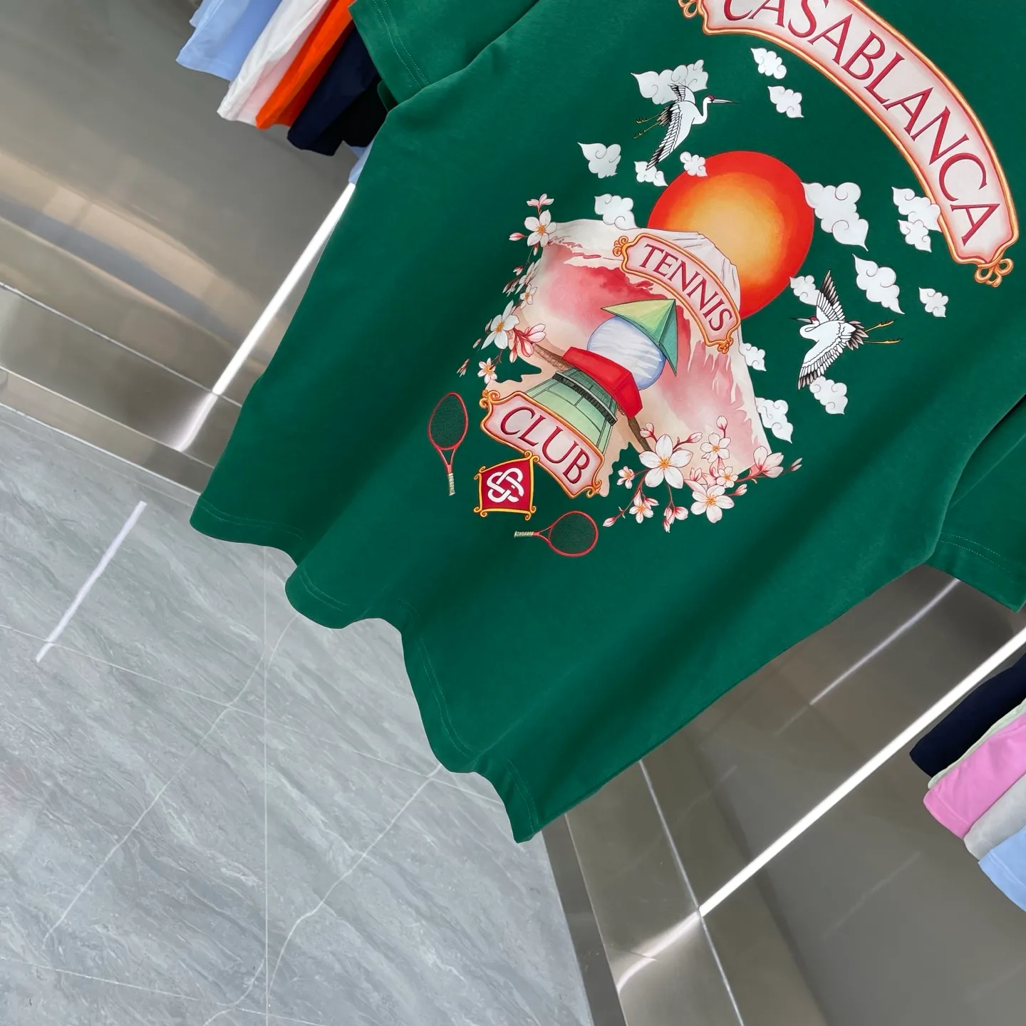 New Arrival Casablanca Classic Series T ～ ， ， 。 ， Classic ， In Stock ！ ：White Black Green Gray Light Green Blue Royal Blue Orange（8 ） Size：S M L XL XXL